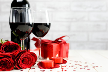 Romantic setting for Valentines Day