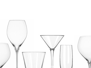 Black and white glass on white background.