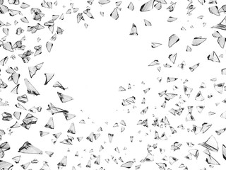 Obraz premium Shatttered glass abstract background. Black and white tone.