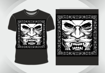 t shirt design head skull face,isolated,fully editable