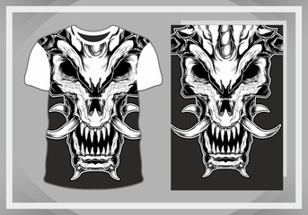 t shirt design skull,isolated,fully editable