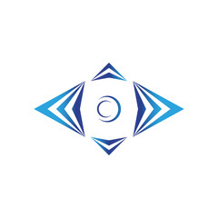 camera icon with light effect logo design illustration