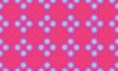 seamless pattern with snowflakes and pink flowers