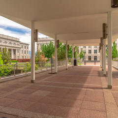 Square frame Entryway to the Utah State Capital Building in downtown Salt Lake City