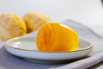 Century egg or preserved duck eggs, pi dan, traditional Chinese cold dish