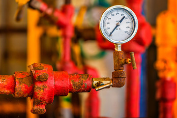 Red Oil Well Work Gauge