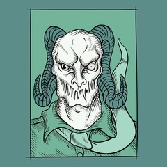 head skull,hand drawing,isolated easy to edit