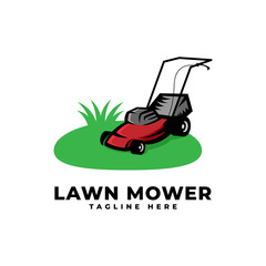 Lawn Mower Logo Vector Icon Illustration