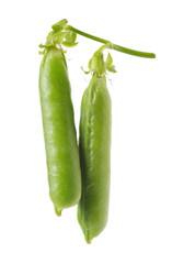 Fresh peas isolated on white background 