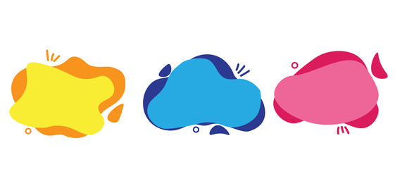 Liquid abstract geometric shapes, banners set.