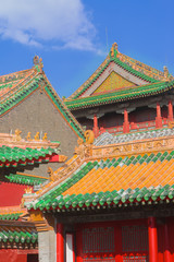 Obraz premium Close-up of the Forbidden City building in Shenyang, Liaoning
