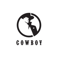 Cowboy logo design vector template