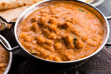 Chana Masala: Traditional Indian dish with chickpeas and curry