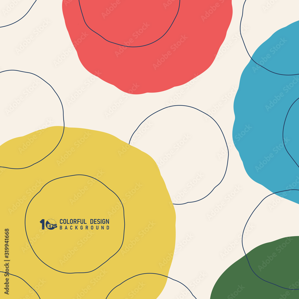 Poster abstract minimal colorful design of circle pattern background. illustration vector eps10