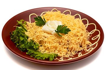 salad mayonnaise cheese green onion chicken