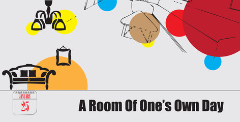 Postcard room of one own day