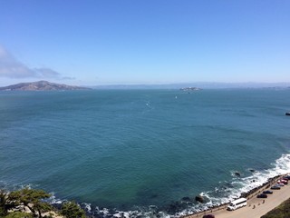 San Francisco Bay, view from the Golden Gate Bridge, San Francisco, CA