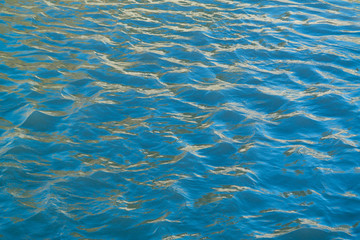 Clean blue waves on a river