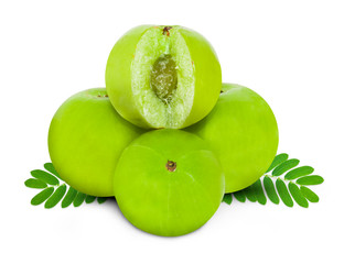 Indian gooseberry isolated on white background