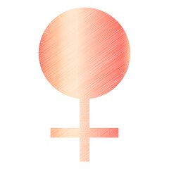 Female gender sign. Women feminine pink grunge geometric symbol, isolated on white background. Venisino mirror Design for 8 March, Happy International women's day. Vector illustration.