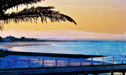 landscape with a sand beach at Langebaan Lagoon