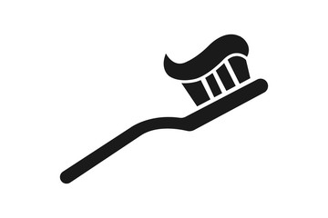 Toothbrush with toothpaste icon