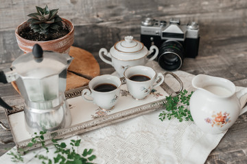 vintage breakfast table setting