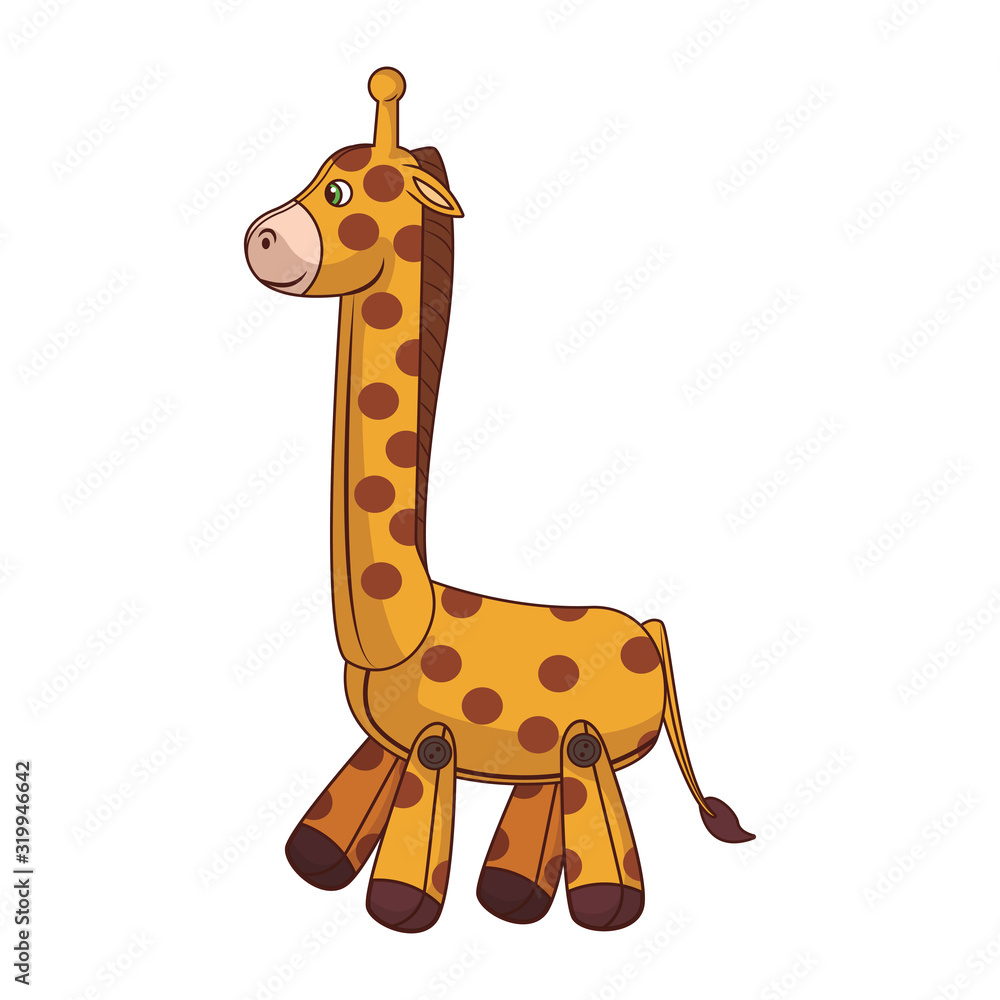 Sticker cartoon cute giraffe icon, colorful design