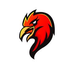 Eagle mascot logo design with modern illustration concept style for badge, emblem and t shirt printing. Red Eagle  illustration for sport and e-sport team.