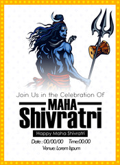 llustration Of Mahadev in sawan Shivratri, a Hindu festival celebrated of Shiva Lord. Vector illustration.