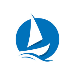 shipping logo design vector symbol for cargo ship freight transportation trade company