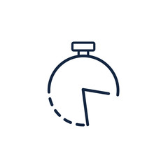 Time and clock line icon,vector illustration
