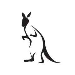 simple silhouette of wallaby or kangaroo logo design vector graphic design