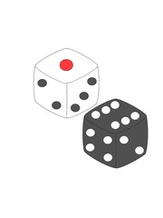 dice on white background