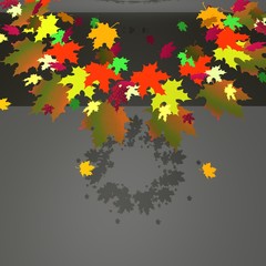 Fototapeta na wymiar 3d illustration. Autumn maple leaves on background.