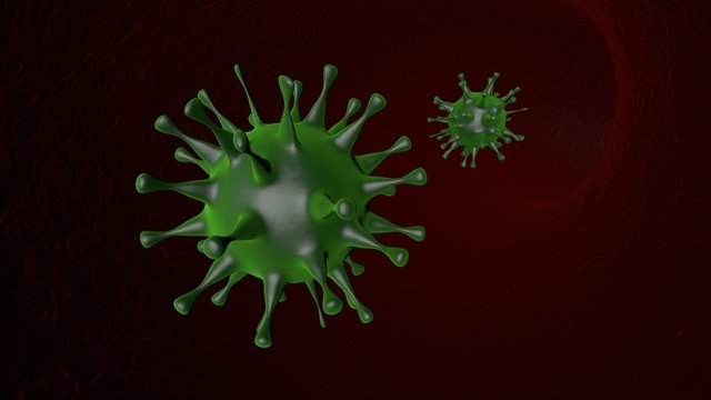 Coronavirus 2019-nCoV inside human body - flu outbreak or coronaviruses influenza - 3D illustration