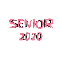 The class of 2020. Stylish graduation design for printing on t-shirts and hoodies. Illustration of a College, graduation logo for a holiday event or party. A graduate of the senior class of 2020
