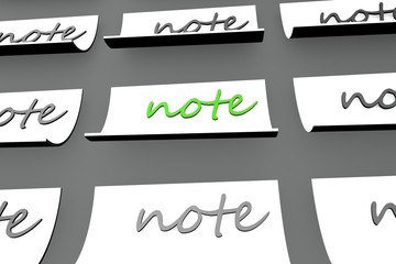 Isolated 3d image.Creative design concept with note.