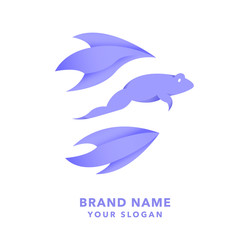 Modern Frog Jumping Logo Design