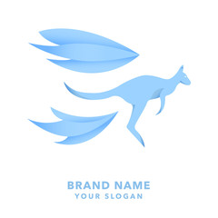 Modern Kangaroo Jumping Logo Design