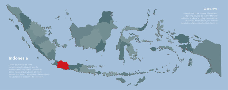 Country Indonesia map, template province West Java