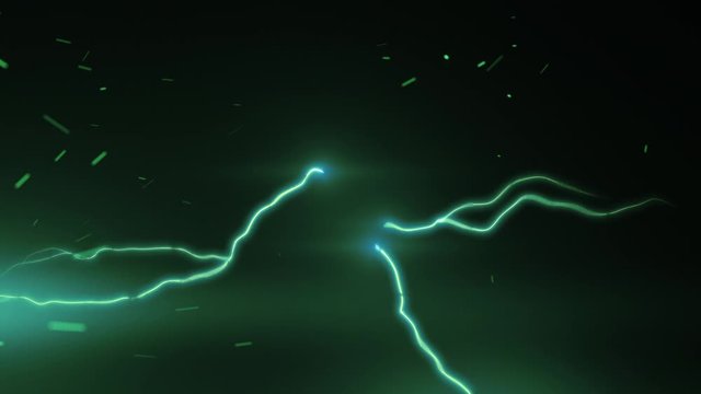 green Electric lightning spark loop effect animation