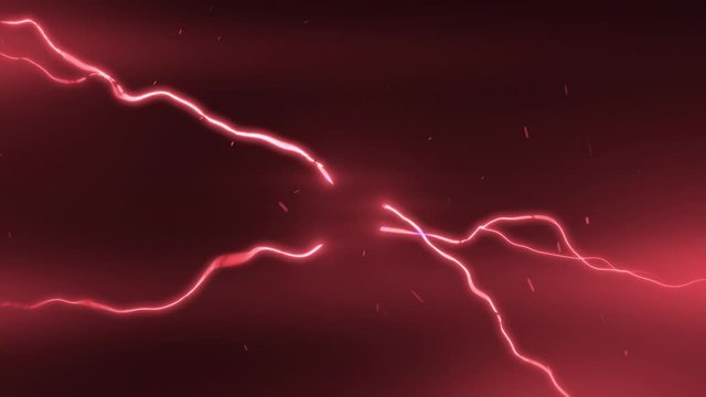 red Electric lightning spark loop effect animation