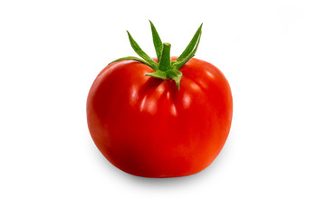 Tomato isolated on white background.