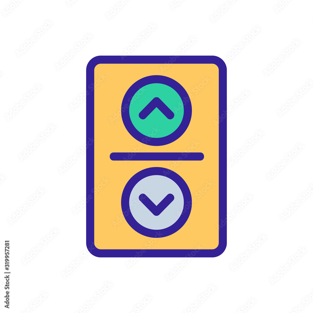 Poster the elevator button is an icon vector icon. a thin line sign. isolated contour symbol illustration