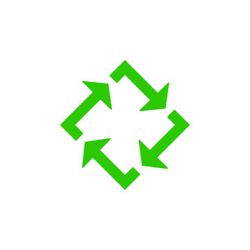 Illustration modern green recycle cube logo icon vector graphic