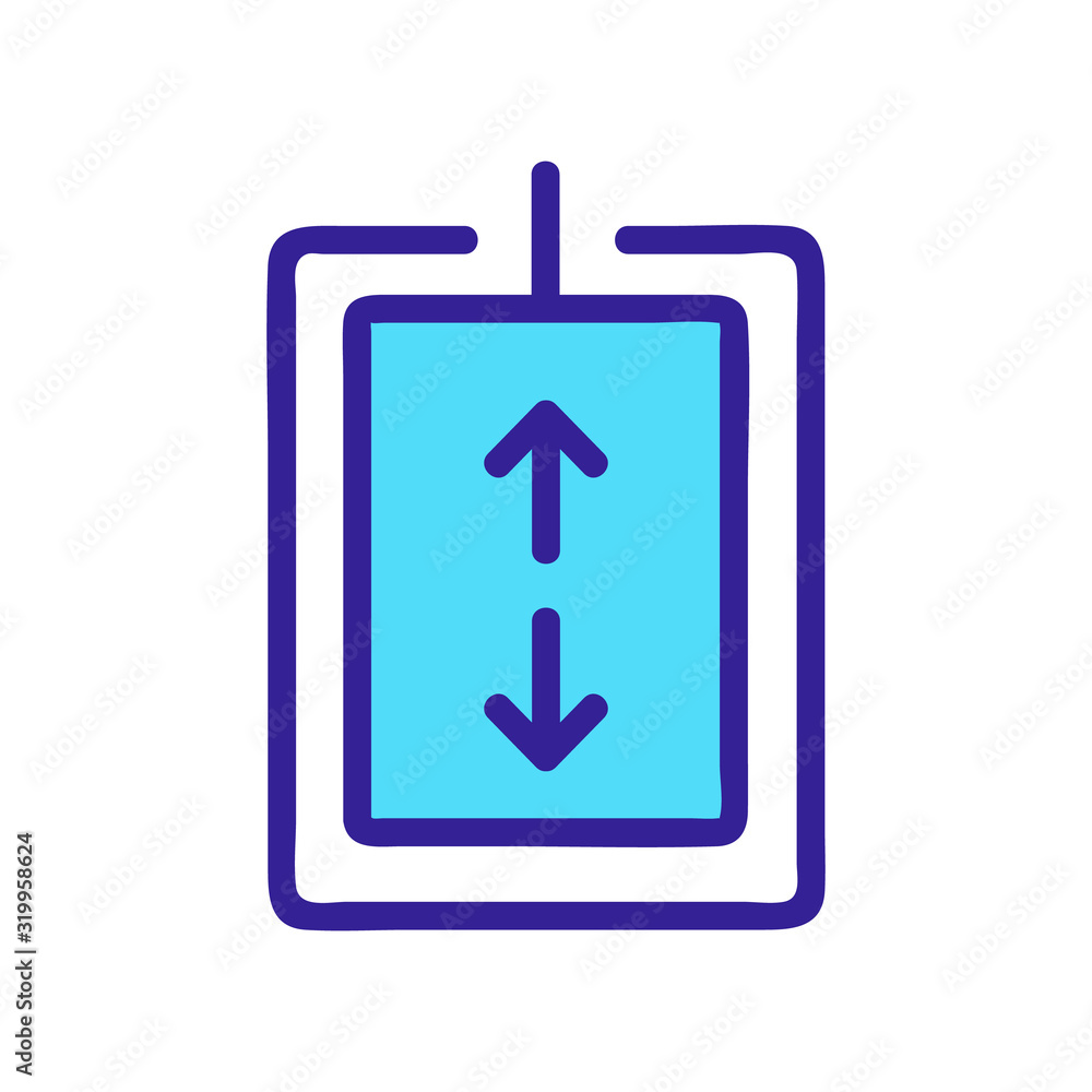 Poster the elevator button is an icon vector. a thin line sign. isolated contour symbol illustration