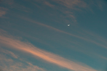 moon and red cloud landscape