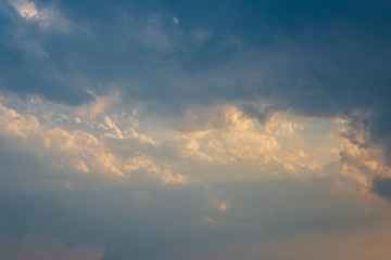 Naklejka na ściany i meble Low Angle View Of Cloudy Sky During Sunset