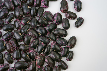 black beans on a white background